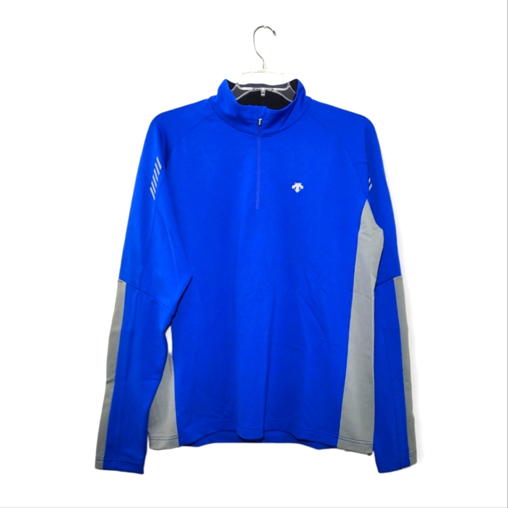 Descente Targhee Mid-Layer Top 1/4 Zip Blue Grey XL